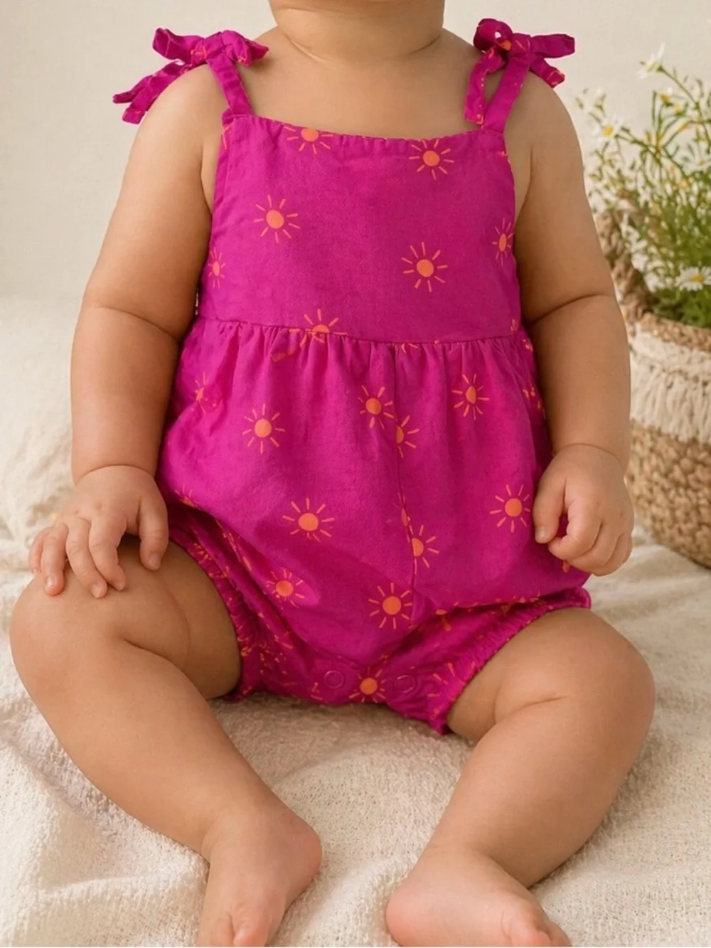 Carter’s Baby Girl Romper Pink Sun Print 3M